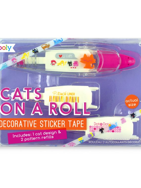 167-003-On-A-Roll-Decorative-Sticker-Tape-Cats-B1