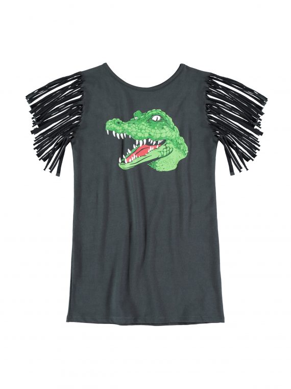 CROCODILE FRINGED DRESS